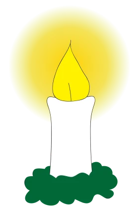 Simple Elegant Glowing Candle Clipart with Soft Luminescent Background