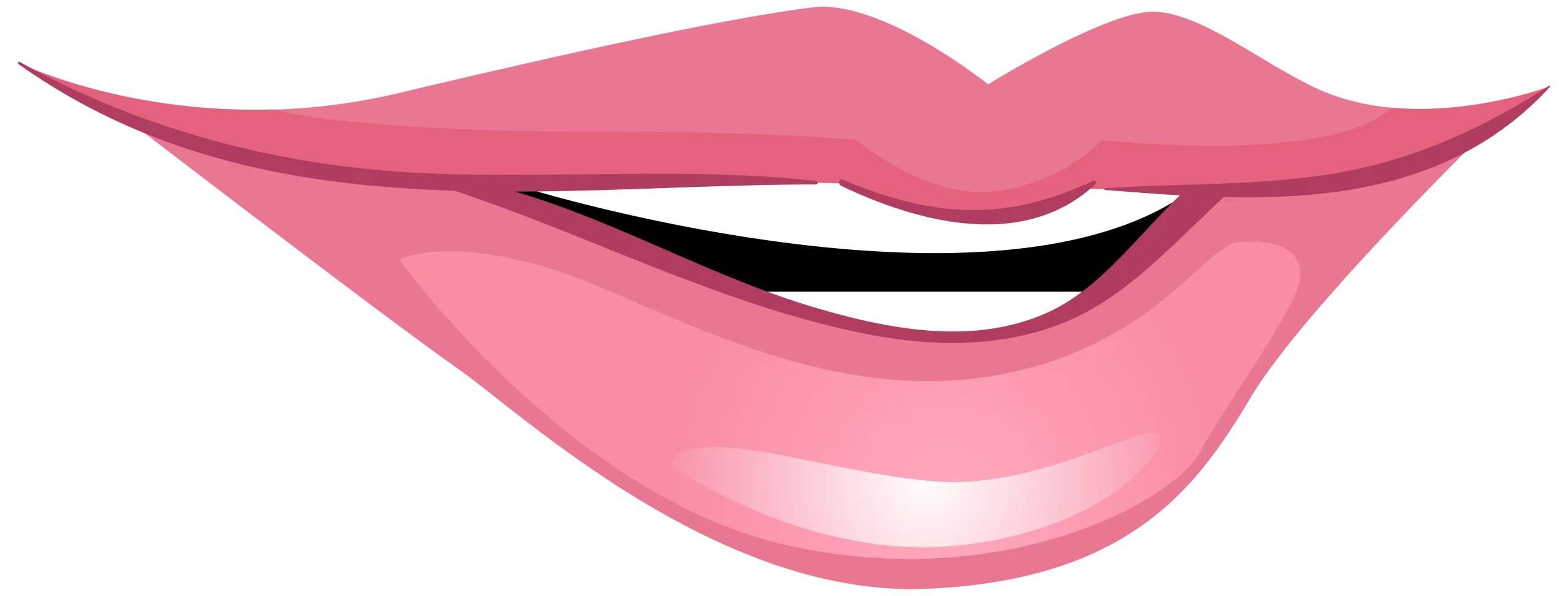 Soft Pink Feminine Lips Clipart Illustration with Gentle Smile