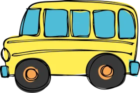 Cheerful Yellow School Bus Clipart - Whimsical Transportation Illustration