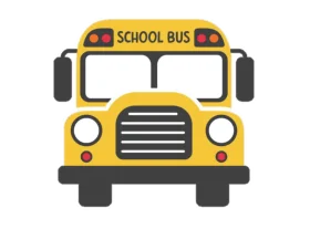Classic Yellow School Bus Cartoon Clipart Design for Children's Graphics