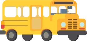 Classic Yellow School Bus Cartoon Clipart Design for Educational Graphics