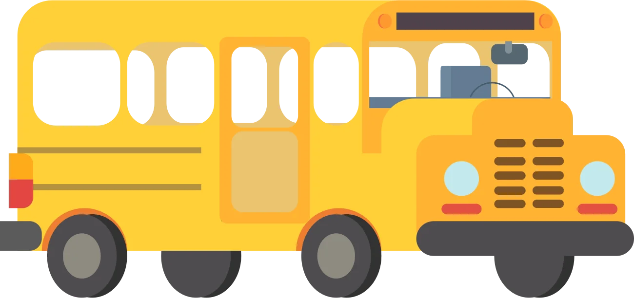 Classic Yellow School Bus Cartoon Clipart Design for Educational Graphics