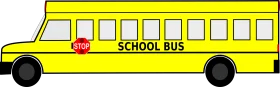 Classic Yellow School Bus Clipart Design with Simple Geometric Illustration