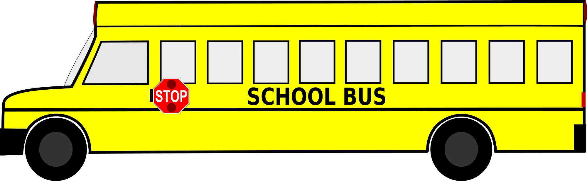 Classic Yellow School Bus Clipart Design with Simple Geometric Illustration