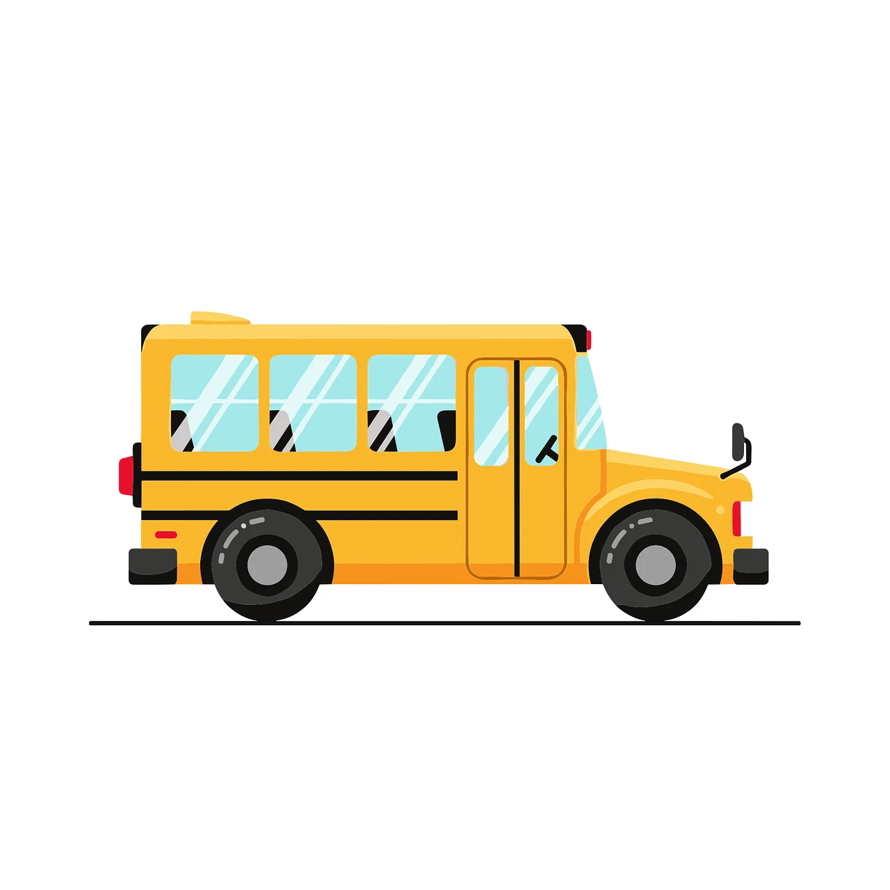 Classic Yellow School Bus Clipart: Iconic Vehicle for Student Transportation