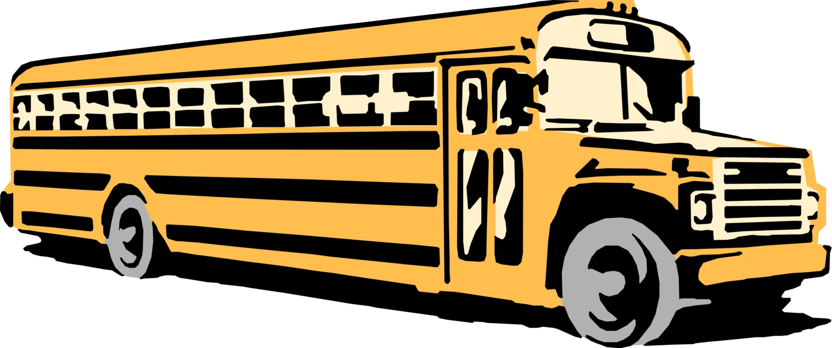 Classic Yellow School Bus Clipart Illustration - Educational Transportation Icon