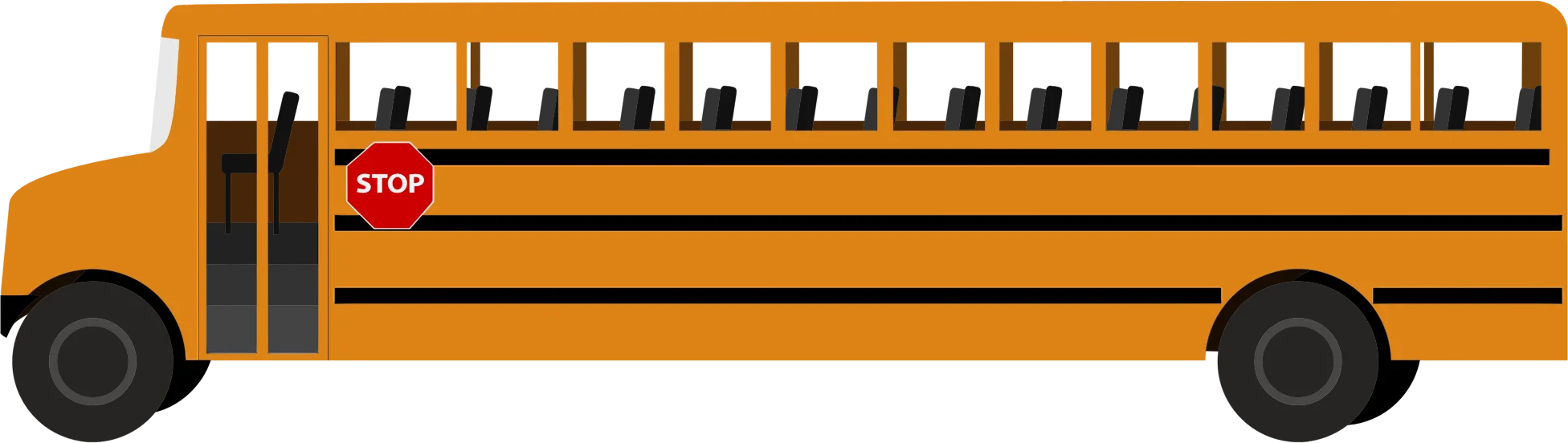 Classic Yellow School Bus Transportation Clipart Design Element for Educational Graphics