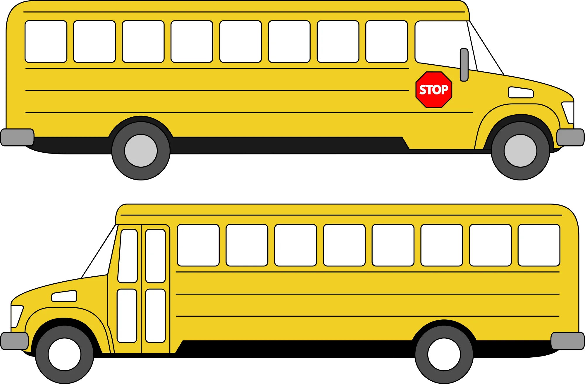 Classic Yellow School Bus Transportation Clipart Vector Design
