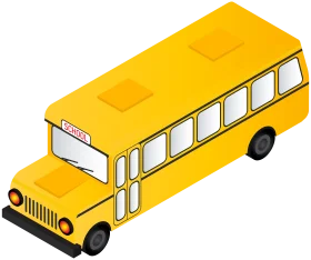 Isometric Yellow School Bus Clipart Illustration for Educational Graphics