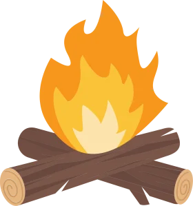 Warm and Cozy Campfire Clipart Illustration with Blazing Orange Flames