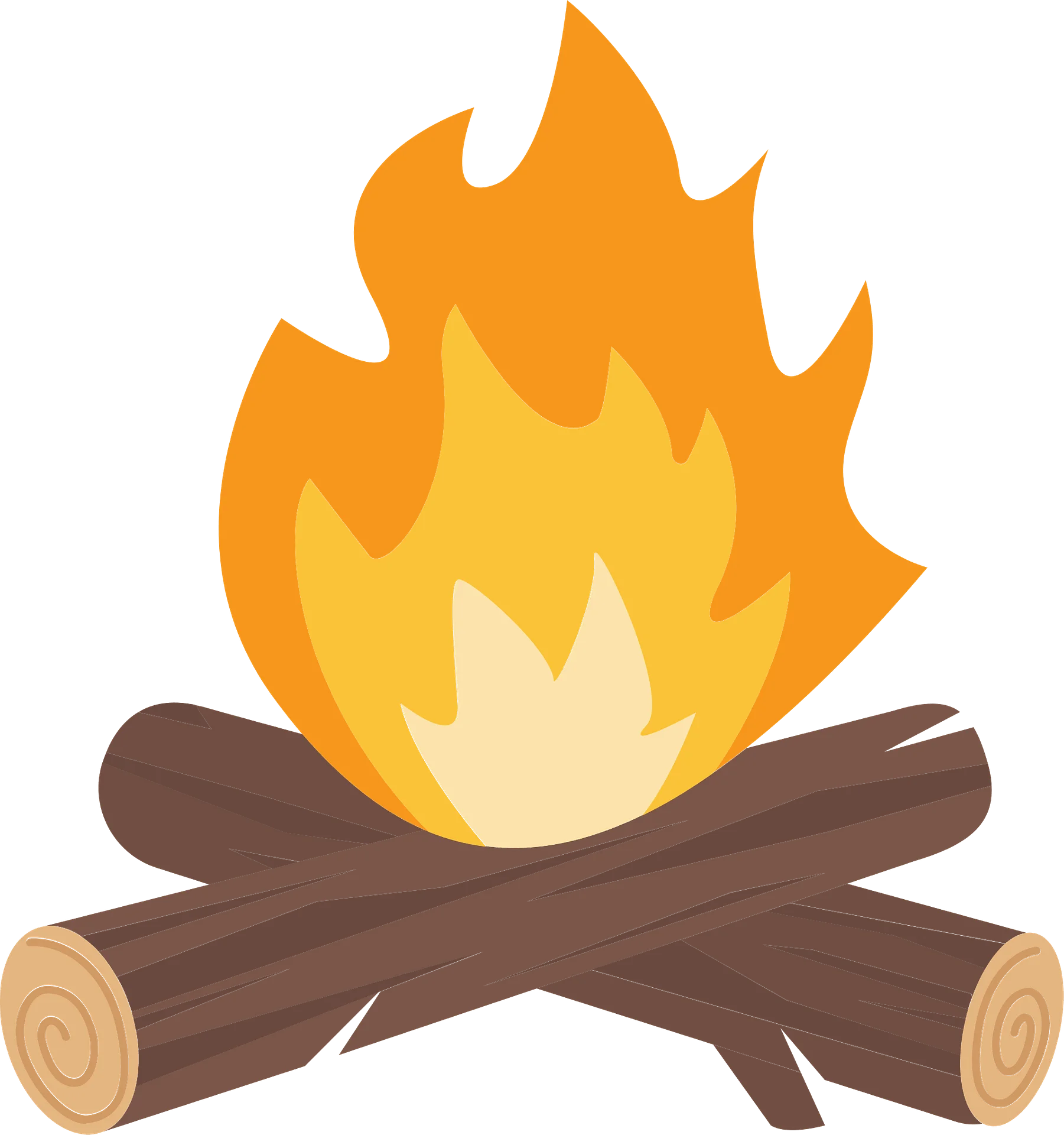 Warm and Cozy Campfire Clipart Illustration with Blazing Orange Flames