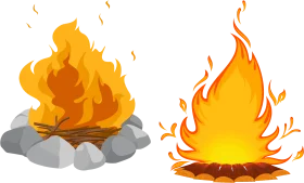 Warm and Glowing Campfire Clipart Illustrations with Detailed Flame Designs