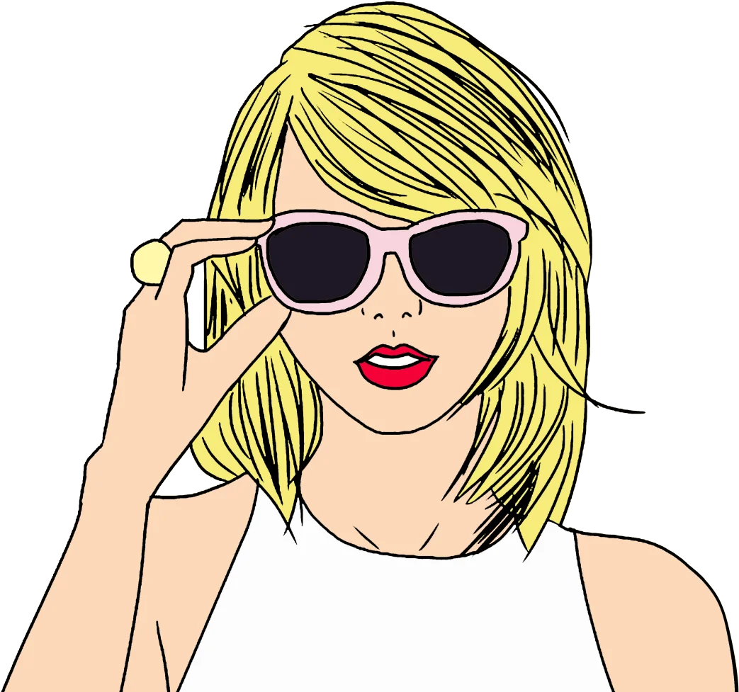 Chic Blonde Pop Star Stylish Sunglasses Fashion Clipart Illustration Design