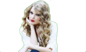 Elegant Blonde Pop Star Stylized Soft-Toned Swift Clipart Illustration