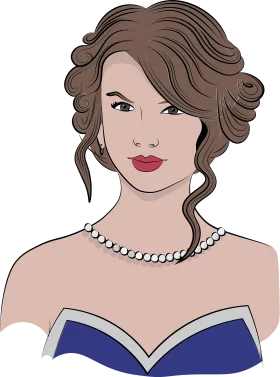 Elegant Vintage-Inspired Glamorous Woman Retro Styling Clipart Illustration