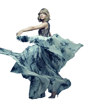 Ethereal Dance of Graceful Movement: Taylor Swift Elegant Clipart Design