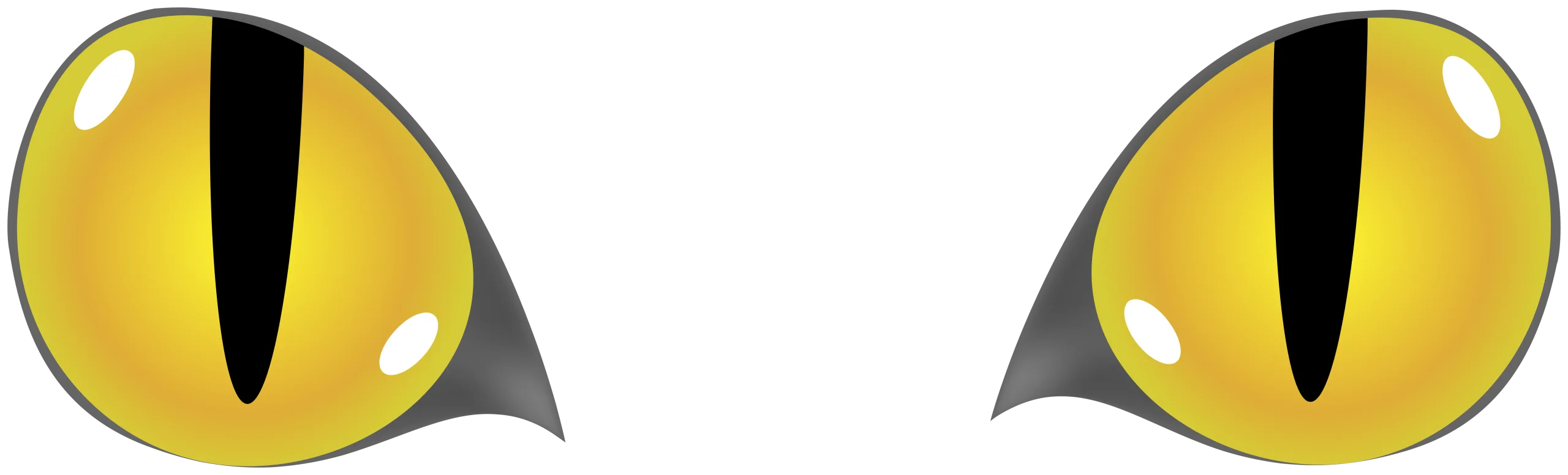 Intense Yellow Feline Gaze: Mesmerizing Cat Eye Clipart with Sharp Pupils