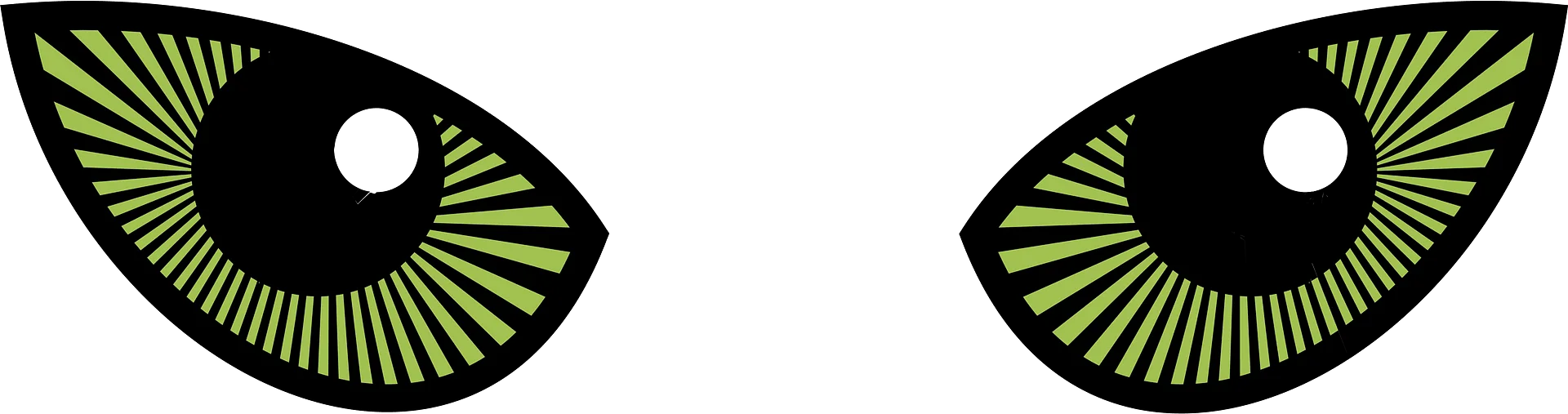 Mesmerizing Green Striped Symmetrical Eyes Clipart Illustration