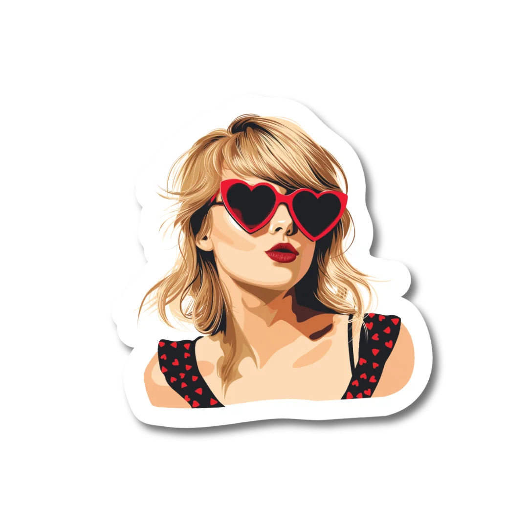 Retro Chic Taylor Swift Stylized Pop Art Clipart Illustration
