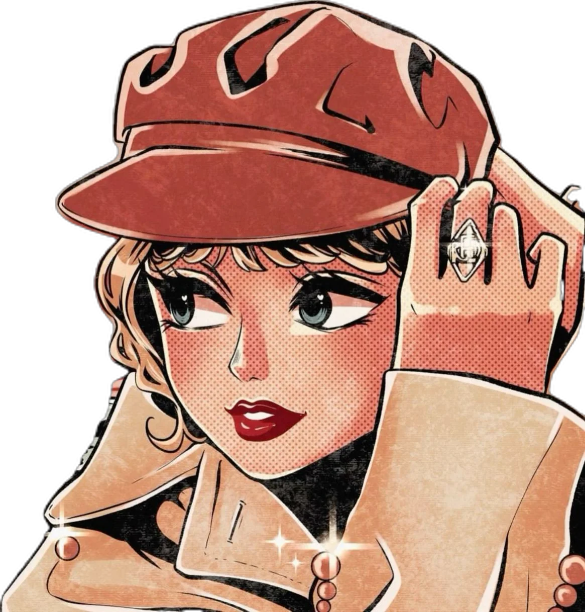 Retro Pop Art Style Taylor Swift Inspired Stylish Clipart Illustration