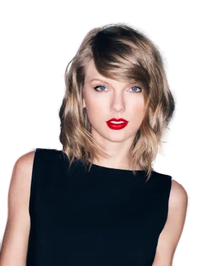 Stylish Pop Star Monochrome Portrait Clipart with Bold Red Lips