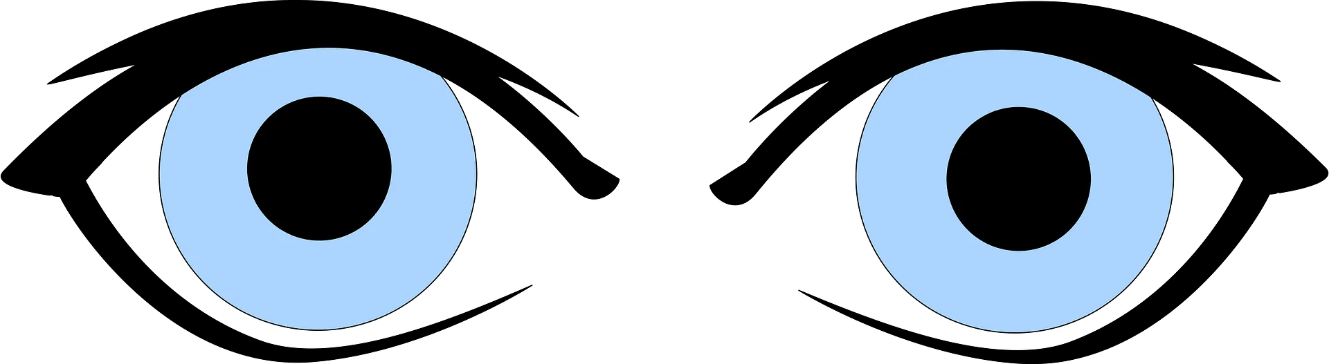 Symmetrical Blue-Toned Human Eyes Clipart Illustration with Minimalist Design