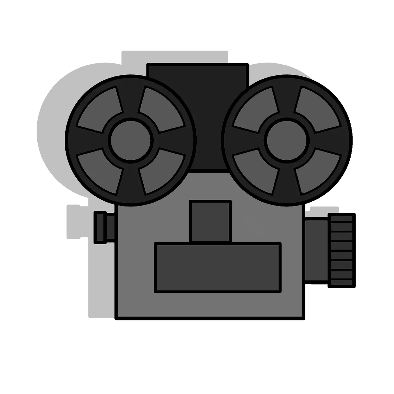 Classic Retro Film Projector Vintage Cinema Clipart Graphic Design Element