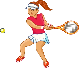 Energetic Female Tennis Player Clipart Illustration - Dynamic Sports Graphic