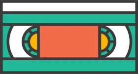 Retro VHS Tape Clipart: Nostalgic Video Cassette Graphic Design Element