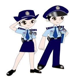 Adorable Cartoon Police Officers Clipart - Charming Law Enforcement Duo