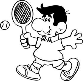 Cartoon Tennis Player Clipart: Cheerful Character Ready to Serve