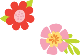 Cheerful Spring Blooms Clipart - Whimsical Floral Design for Crafts and Decoration
