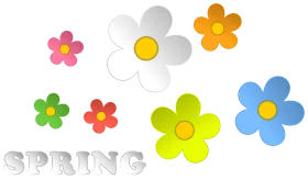Cheerful Spring Blossoms Clipart Collection with Playful Floral Design Elements