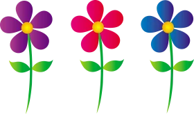 Cheerful Spring Blossoms Clipart - Colorful Flower Illustration for Designs