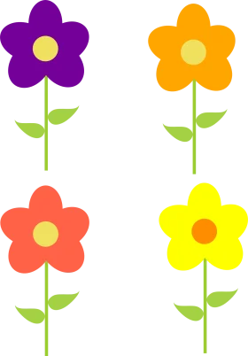 Cheerful Spring Flower Clipart Collection - Colorful Blossoms in Bloom