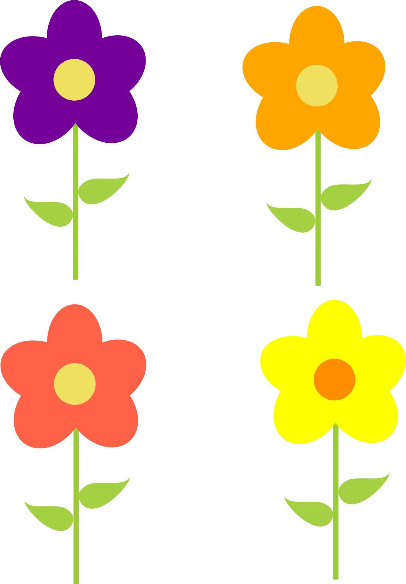 Cheerful Spring Flower Clipart Collection - Colorful Blossoms in Bloom