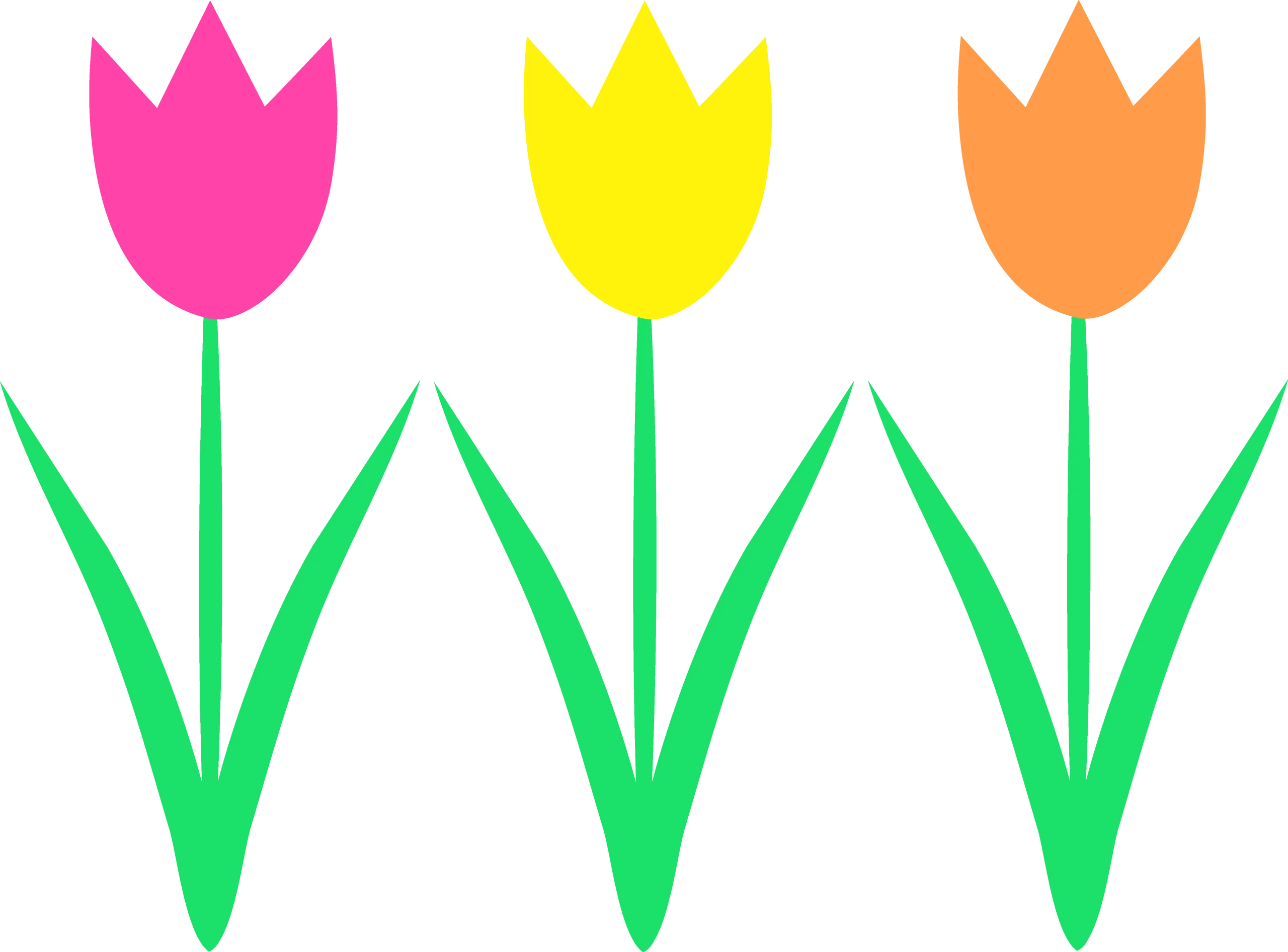 Cheerful Spring Tulips Clipart Illustration with Bright Pastel Colors