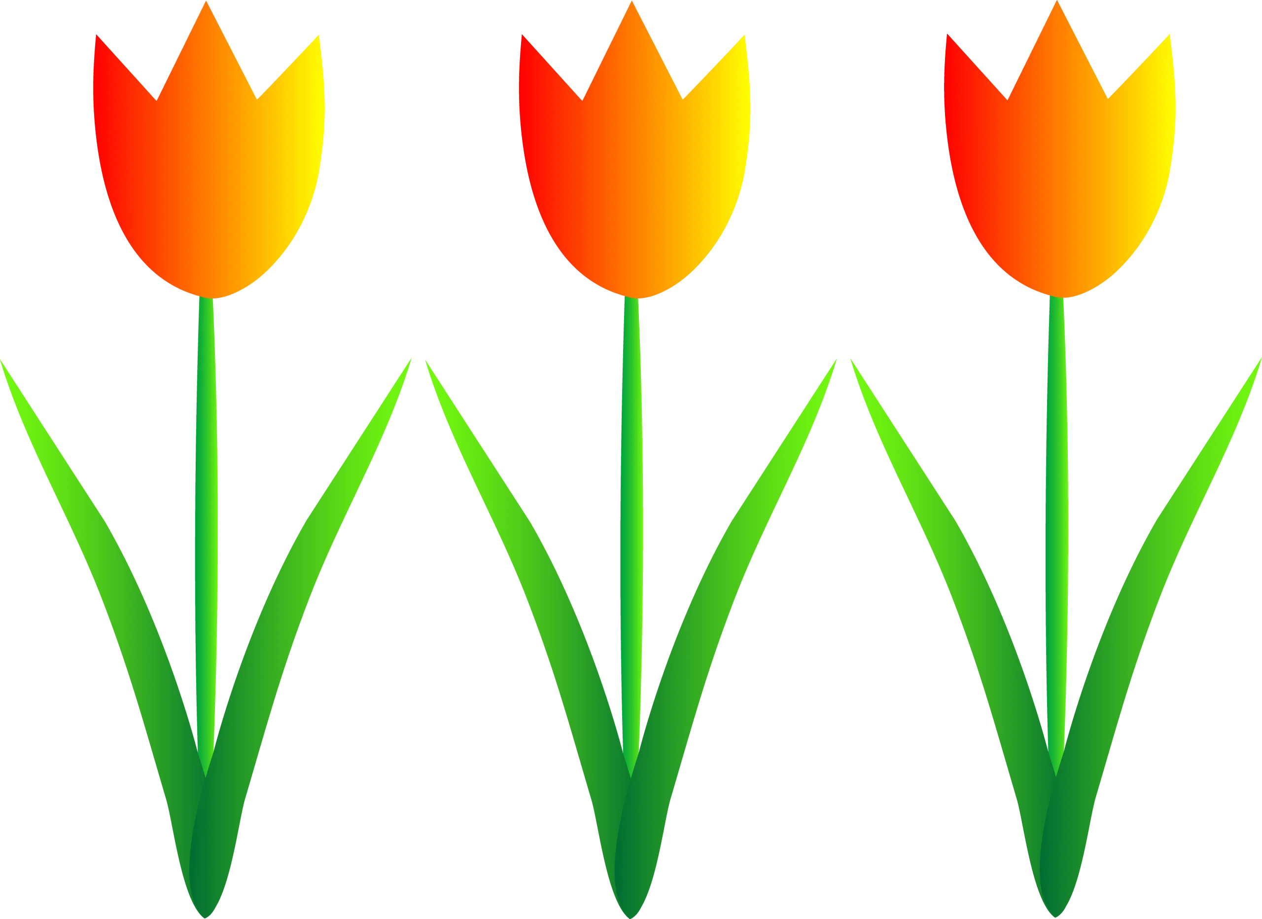 Cheerful Springtime Tulips Clipart: A Delightful Garden of Sunshine and Color