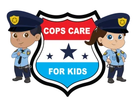Cops Care for Kids: Friendly Police Officers Cartoon Clipart Design