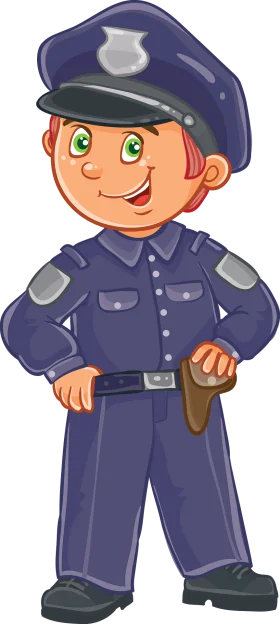 Friendly Cartoon Police Officer Clipart: A Cheerful Law Enforcement Illustration