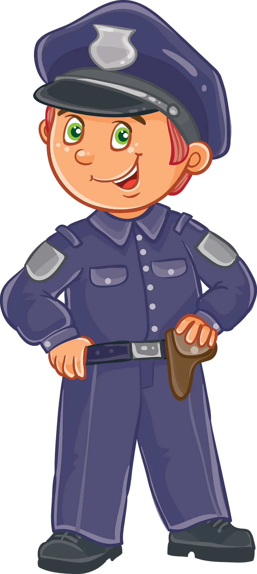 Friendly Cartoon Police Officer Clipart: A Cheerful Law Enforcement Illustration