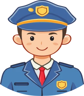 Friendly Cartoon Police Officer Clipart - Adorable Law Enforcement Character Design
