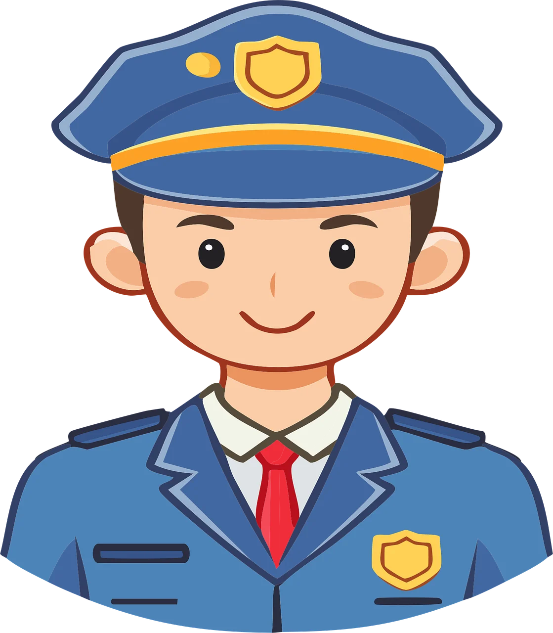 Friendly Cartoon Police Officer Clipart - Adorable Law Enforcement Character Design