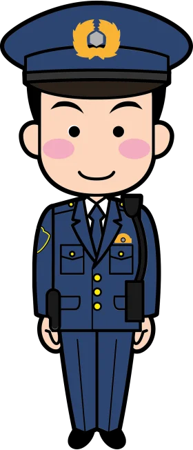Friendly Cartoon Police Officer Clipart in Classic Blue Uniform Design