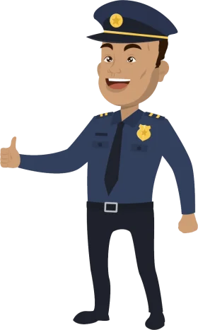 Friendly Police Officer Cartoon Clipart: Cheerful Law Enforcement Character
