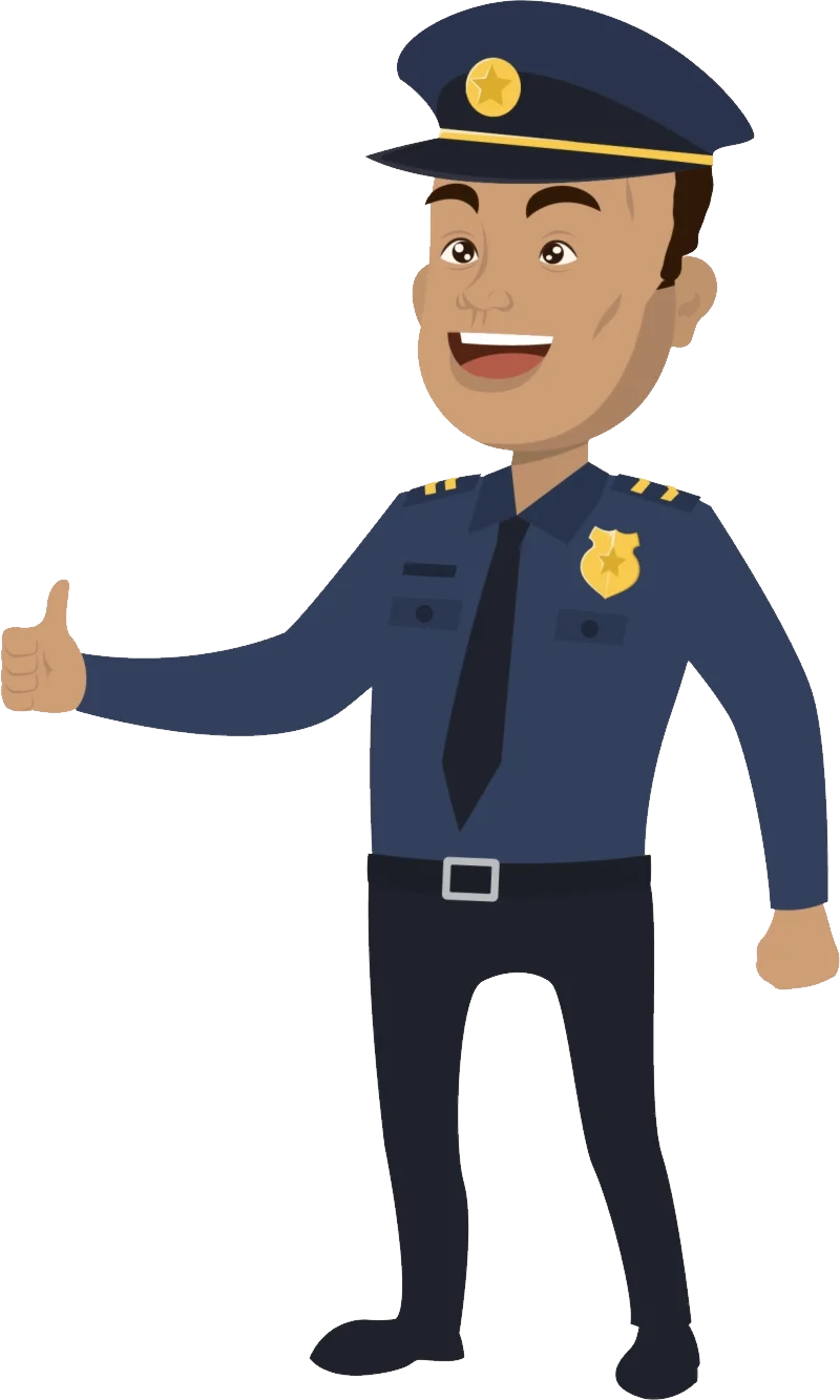 Friendly Police Officer Cartoon Clipart: Cheerful Law Enforcement Character