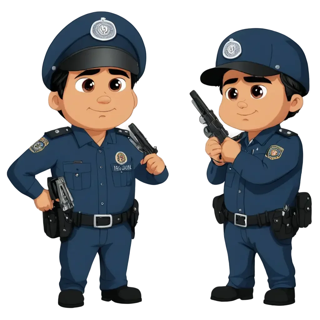 Friendly Police Officer Clipart Characters in Professional Uniform Design
