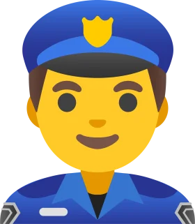 Friendly Police Officer Emoji Clipart: A Cheerful Law Enforcement Icon