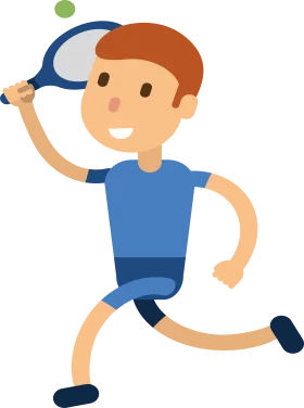 Playful Cartoon Tennis Player Clipart Illustration with Dynamic Pose