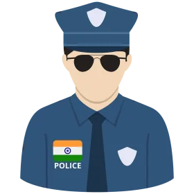 Professional Law Enforcement Officer Minimalist Police Clipart Illustration